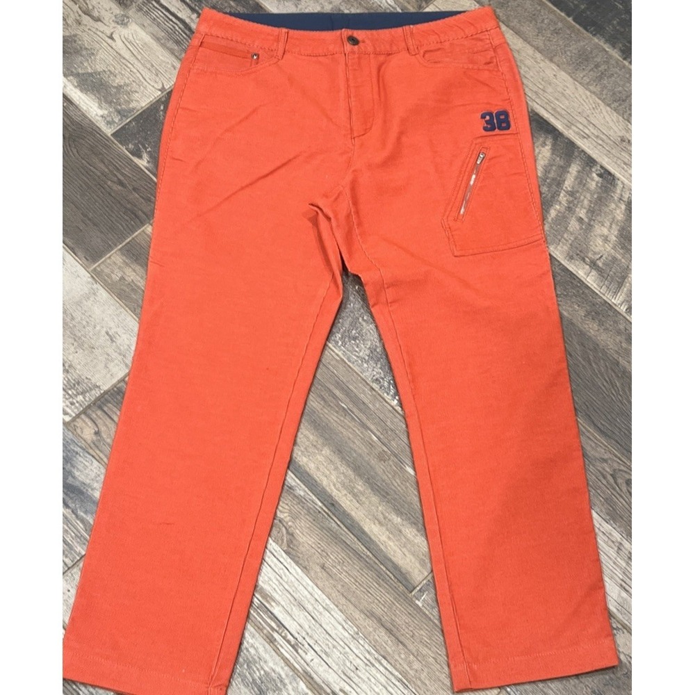 Louis Castel Men's Corduroy Burnt Orange Golf Ankle Pants Size 34x28